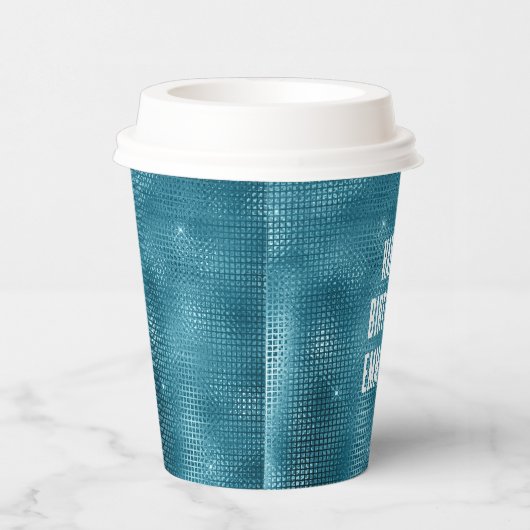 Türkis Sparkle Pappbecher (Rechts)