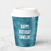 Türkis Sparkle Pappbecher (Vorderseite)