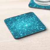 Türkis Sparkle Untersetzer (Linke Seite)