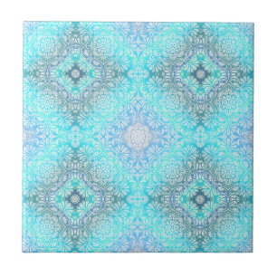 Türkis-Spitze-Mandala Fliese