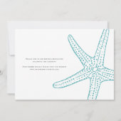 Türkis-Starfish-Hochzeit Einladung (Rückseite)