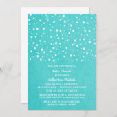 Türkis Starry Night Baby Dusche einladen Einladung (Vorne/Hinten)