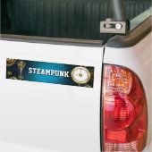 Türkis-Steampunkirche Hintergrund mit Gears Autoaufkleber (Auf Lkw)