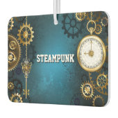 Türkis-Steampunkirche Hintergrund mit Gears Autolufterfrischer (Links)
