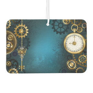 Türkis-Steampunkirche Hintergrund mit Gears Autolufterfrischer