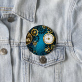 Türkis-Steampunkirche Hintergrund mit Gears Button (Beispiel)