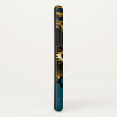 Türkis-Steampunkirche Hintergrund mit Gears Case-Mate iPhone Hülle (Hinten/Rechts)