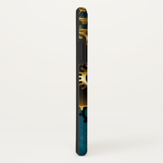 Türkis-Steampunkirche Hintergrund mit Gears Case-Mate iPhone Hülle (Hinten/Rechts)