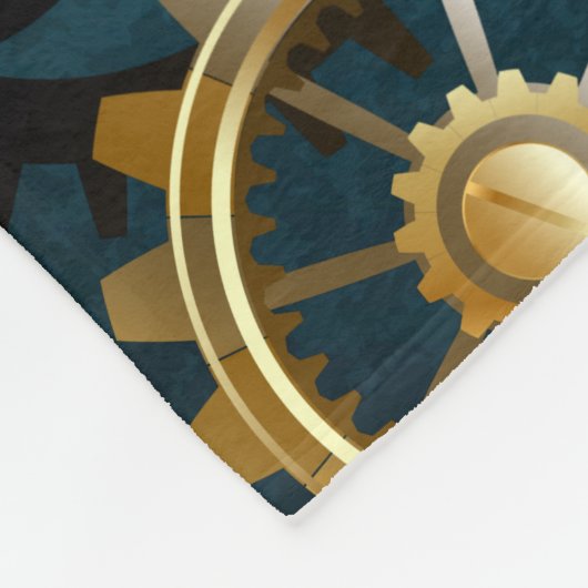 Türkis-Steampunkirche Hintergrund mit Gears Fleecedecke (Ecke)