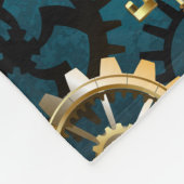 Türkis-Steampunkirche Hintergrund mit Gears Fleecedecke (Ecke)