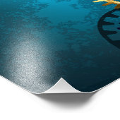 Türkis-Steampunkirche Hintergrund mit Gears Fotodruck (Ecke)