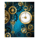 Türkis-Steampunkirche Hintergrund mit Gears Fotodruck (Vorne)