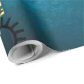 Türkis-Steampunkirche Hintergrund mit Gears Geschenkpapier (Rolleneckpunkt)