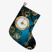 Türkis-Steampunkirche Hintergrund mit Gears Großer Weihnachtsstrumpf (Vorderansicht (hängend))