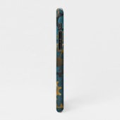 Türkis-Steampunkirche Hintergrund mit Gears iPhone Hülle (Linke Seite)