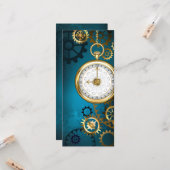 Türkis-Steampunkirche Hintergrund mit Gears Karte (Vorderseite/Rückseite Beispiel)