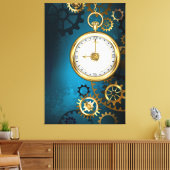 Türkis-Steampunkirche Hintergrund mit Gears Leinwanddruck (Insitu (Wohnzimmer))