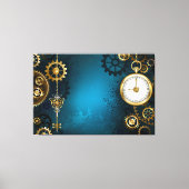 Türkis-Steampunkirche Hintergrund mit Gears Leinwanddruck (Vorderseite)