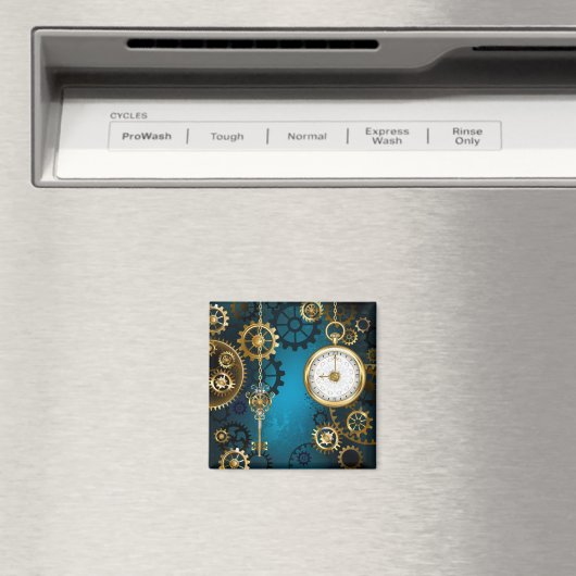 Türkis-Steampunkirche Hintergrund mit Gears Magnet (In Situ (Geschirrspüler))