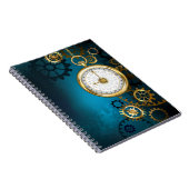 Türkis-Steampunkirche Hintergrund mit Gears Notizblock (Rechte Seite)