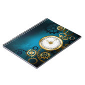 Türkis-Steampunkirche Hintergrund mit Gears Notizblock (Linke Seite)