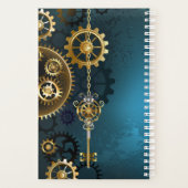 Türkis-Steampunkirche Hintergrund mit Gears Planer (Rückseite)