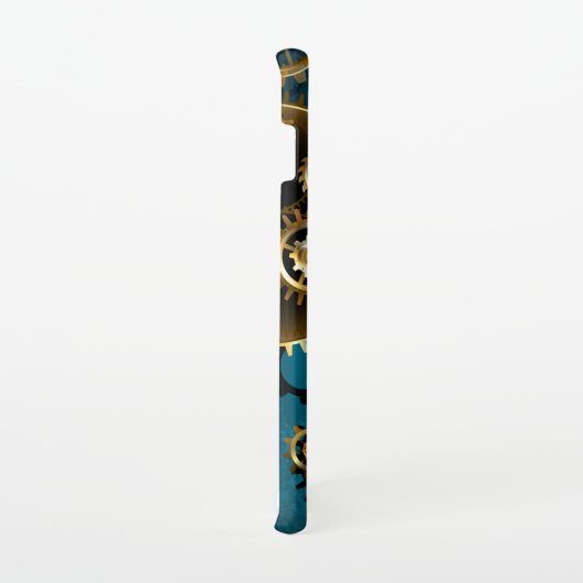 Türkis-Steampunkirche Hintergrund mit Gears Samsung Galaxy Hülle (Rechte Seite)