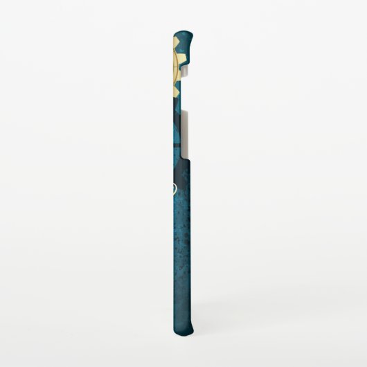 Türkis-Steampunkirche Hintergrund mit Gears Samsung Galaxy Hülle (Linke Seite)