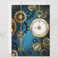 Türkis-Steampunkirche Hintergrund mit Gears