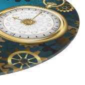 Türkis-Steampunkirche Hintergrund mit Gears Schneidebrett (Ecke)