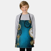 Türkis-Steampunkirche Hintergrund mit Gears Schürze (Getragen)