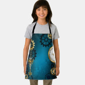 Türkis-Steampunkirche Hintergrund mit Gears Schürze (Insitu)