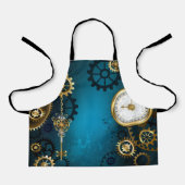 Türkis-Steampunkirche Hintergrund mit Gears Schürze (Vorderseite)