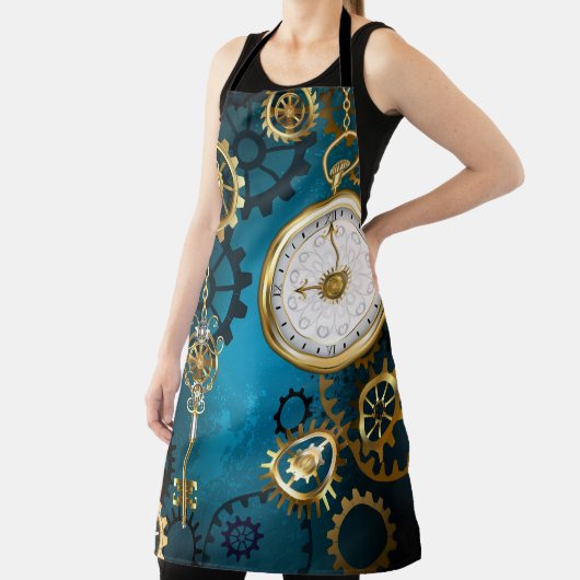 Türkis-Steampunkirche Hintergrund mit Gears Schürze (InSitu)