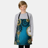 Türkis-Steampunkirche Hintergrund mit Gears Schürze (Getragen)