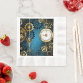 Türkis-Steampunkirche Hintergrund mit Gears Serviette (Beispiel)