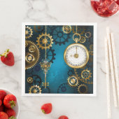 Türkis-Steampunkirche Hintergrund mit Gears Serviette (Beispiel)