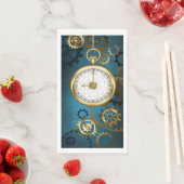 Türkis-Steampunkirche Hintergrund mit Gears Serviette (Beispiel)