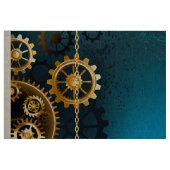 Türkis-Steampunkirche Hintergrund mit Gears Stoff (Fat Quarter (45,7 x 55,9 cm))