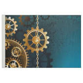 Türkis-Steampunkirche Hintergrund mit Gears Stoff (Fat Quarter (45,7 x 55,9 cm))