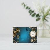 Türkis-Steampunkirche Hintergrund mit Gears Terminkarte (Stehend Vorderseite)