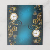 Türkis-Steampunkirche Hintergrund mit Gears Terminkarte (Außenseite Aufgefaltet)