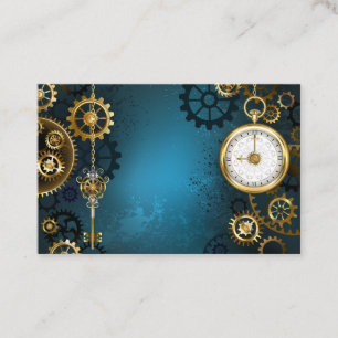 Türkis-Steampunkirche Hintergrund mit Gears Treuekarte
