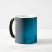 Türkis-Steampunkirche Hintergrund mit Gears Verwandlungstasse (Vorderseite Links)