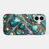 Türkis Stein iPhone-Hülle Slim iPhone 16 Hülle (Rückseite (Horizontal))