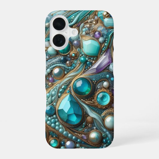 Türkis Stein iPhone-Hülle Slim iPhone 16 Hülle (Rückseite)