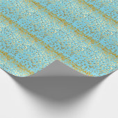 Türkis-Stern Stripes Packpapier (Ecke)