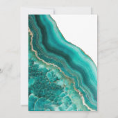 Türkis Stone Agate Marble Wedding Einladung (Rückseite)