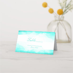 Türkis Strand Aqua Aquarell Tisch Nummer Sitzordnu Platzkarte