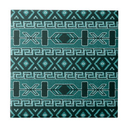 Türkis Südwest Tribal Aztec Muster Fliese